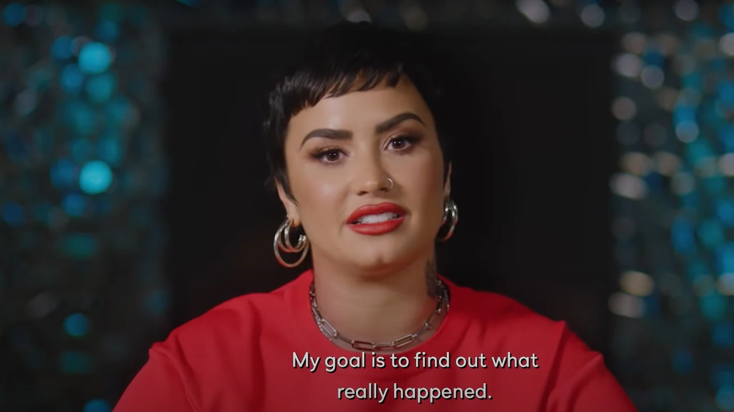 Fotograma del tráiler de su documental, 'Unidentified with Demi Lovato'. Fotograma del tráiler de su documental, 'Unidentified with Demi Lovato'.