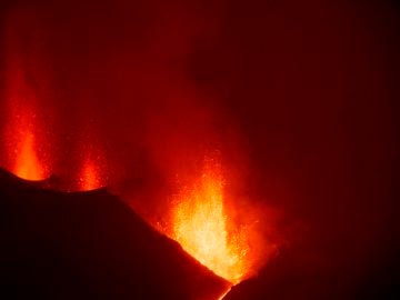 Vista de la erupción volcánica en La Palma