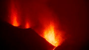 Vista de la erupción volcánica en La Palma