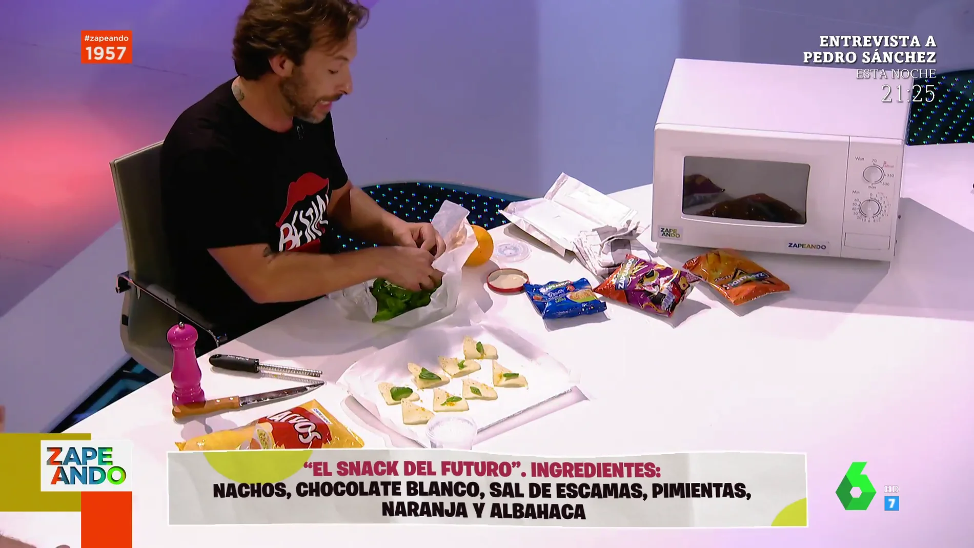 Gipsy Chef crea en directo el snack del futuro con nachos, chocolate blanco, sal y naranja: "Esta mezcla es dios"