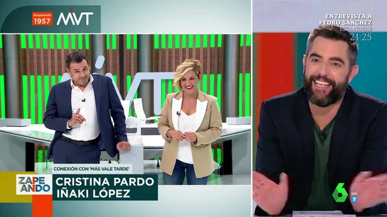 El cómico lapsus de Dani Mateo al presentar a Iñaki López y Cristina Pardo El cómico lapsus de Dani Mateo al presentar a Iñaki López y Cristina Pardo