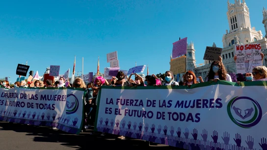 Manifestación en Madrid contra la explotación sexual, los vientres de alquiler y la Ley Trans Manifestación en Madrid contra la explotación sexual, los vientres de alquiler y la Ley Trans