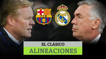 Koeman, entrenador del Barça, y Ancelotti, del Real Madrid