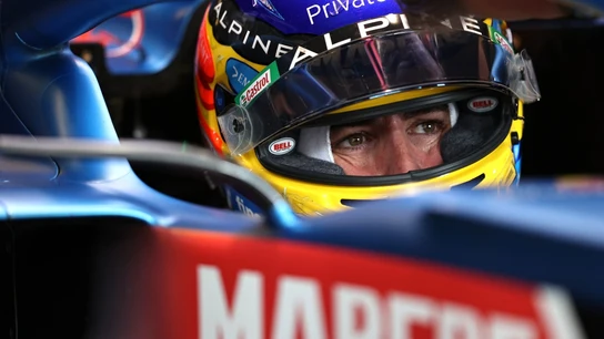 Fernando Alonso, en su Alpine Fernando Alonso, en su Alpine