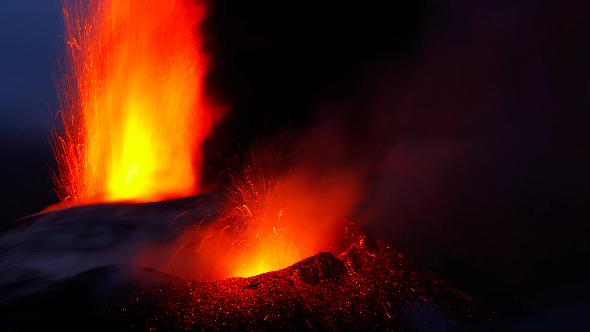 El volcán de La Palma, en plena erupción