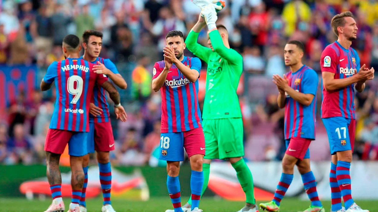 Los jugadores del Barça, tras El Clásico