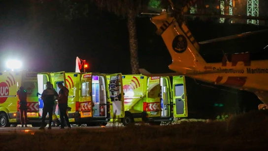 Momento de la evacuación de los migrantes Momento de la evacuación de los migrantes