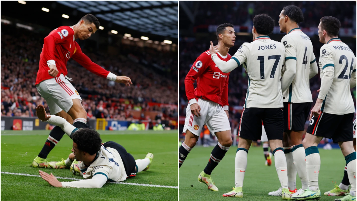 Cristiano Ronaldo perdió la cabeza y pateó a Curtis Jones en la 'manita' del Liverpool al United Cristiano Ronaldo perdió la cabeza y pateó a Curtis Jones en la 'manita' del Liverpool al United