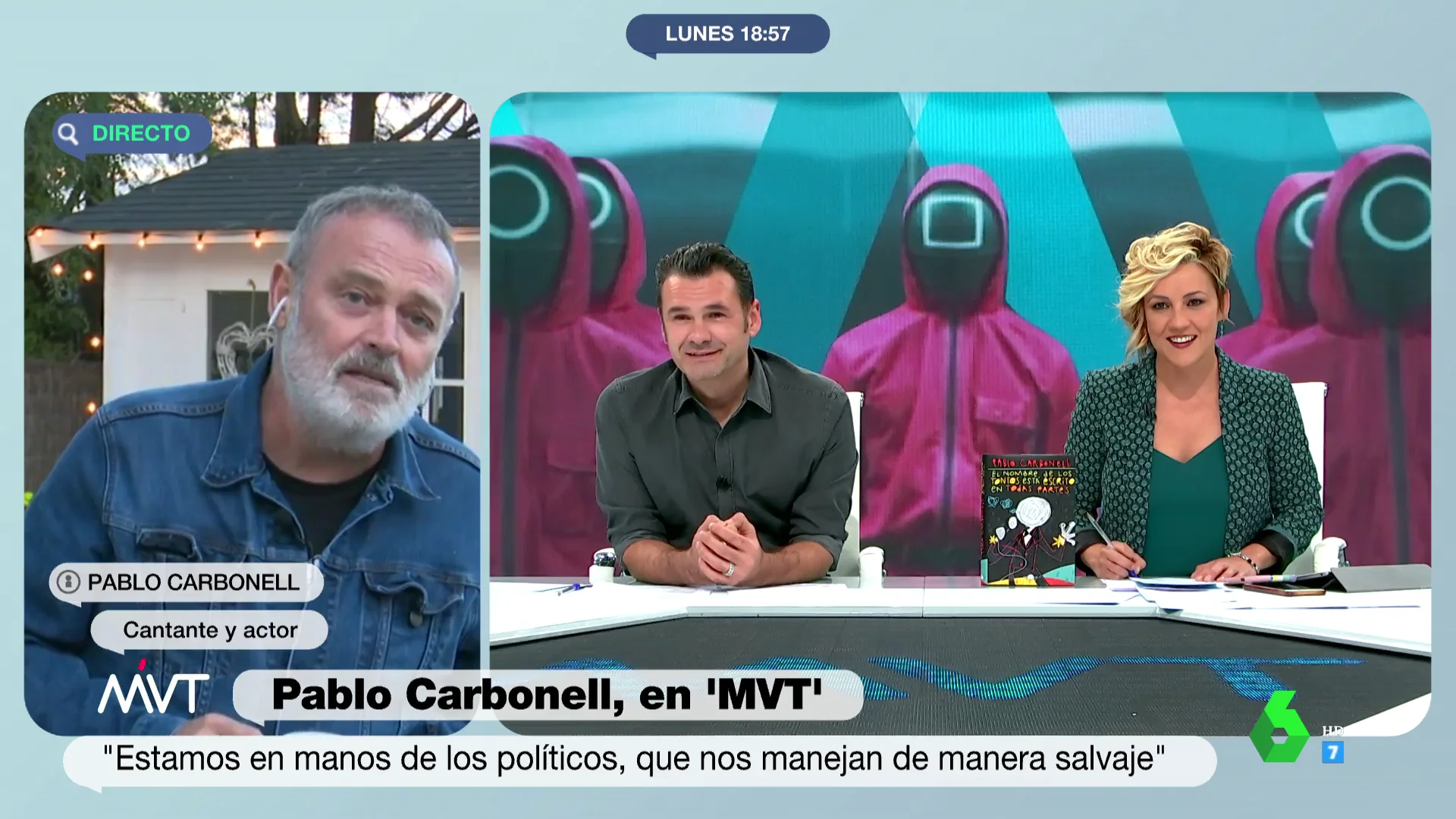 El momento en el que Pablo Carbonell descubre en directo que su hija de 13 años ve El Juego del Calamar: "¿Qué tengo que hacer?" 