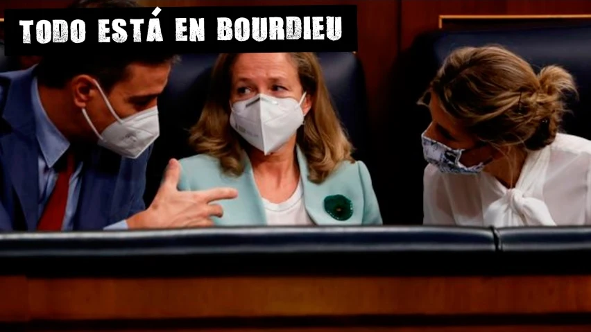 Sánchez junto a Nadia Calviño y Yolanda Díaz en el Congreso