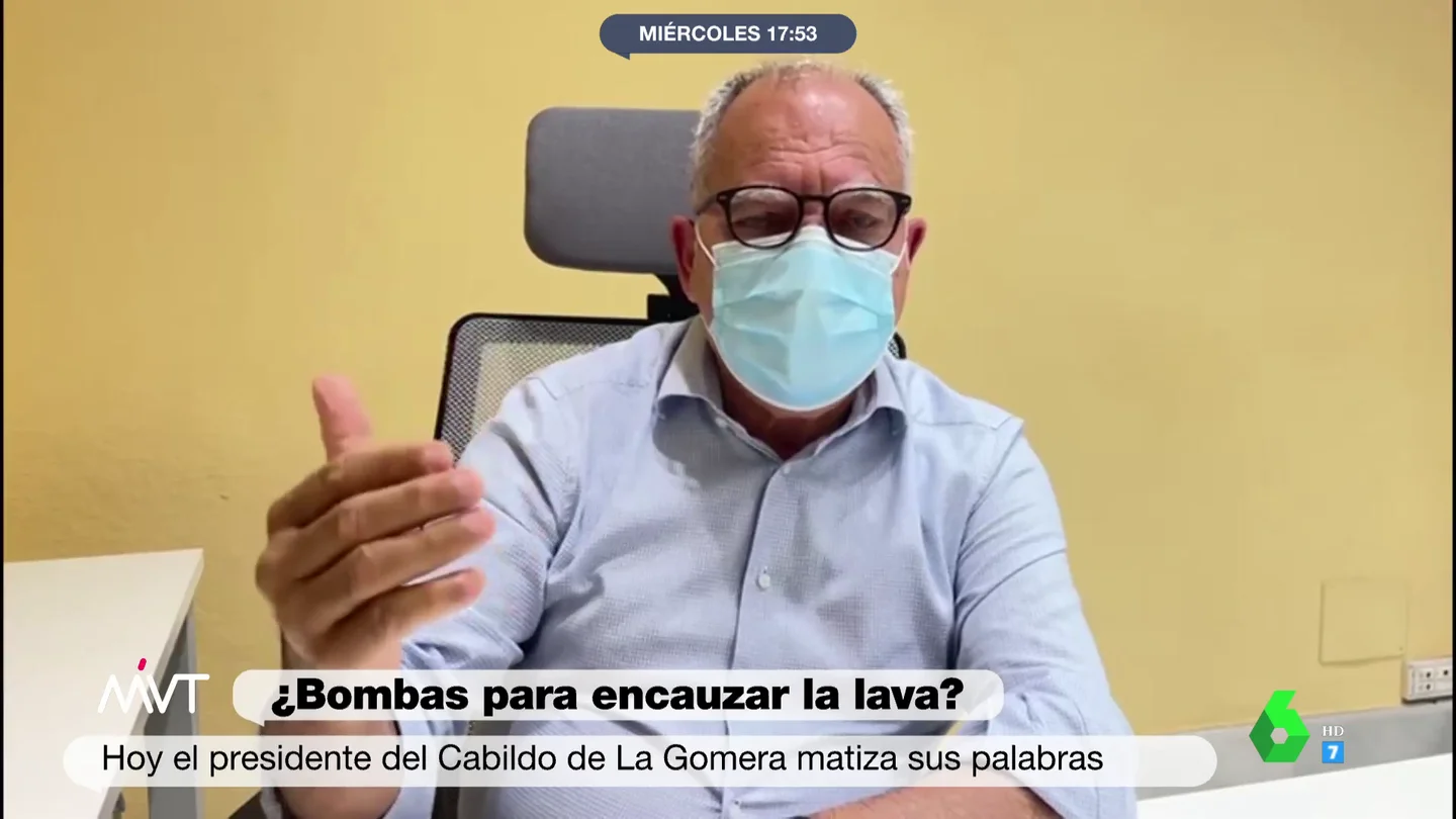 El presidente del Cabildo de La Gomera, indignado por la controversia ante sus palabras sobre el volcán El presidente del Cabildo de La Gomera, indignado por la controversia ante sus palabras sobre el volcán