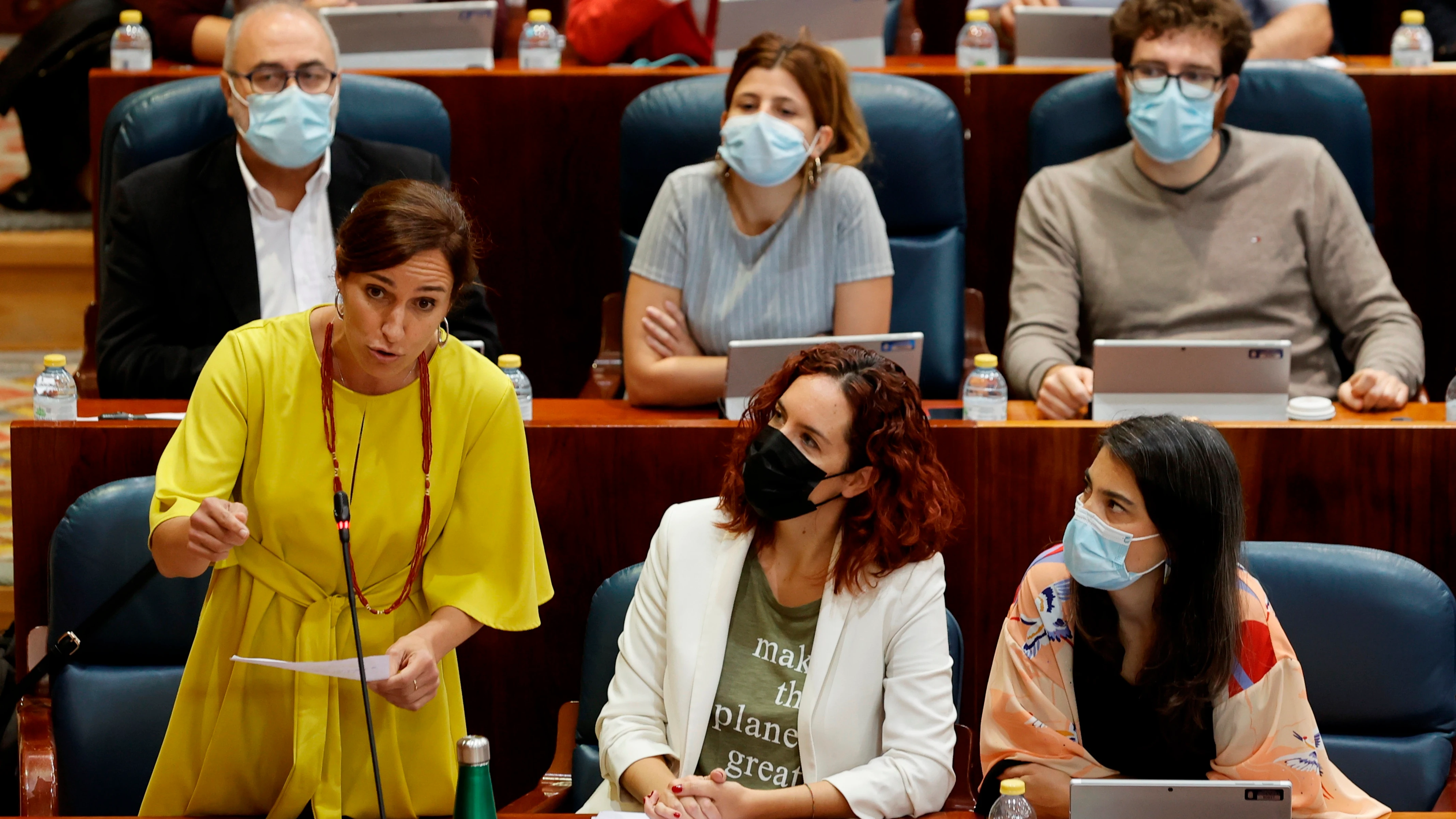  La líder de Más Madrid, Mónica García, interviene durante el pleno de la Asamblea de la Comunidad de Madrid