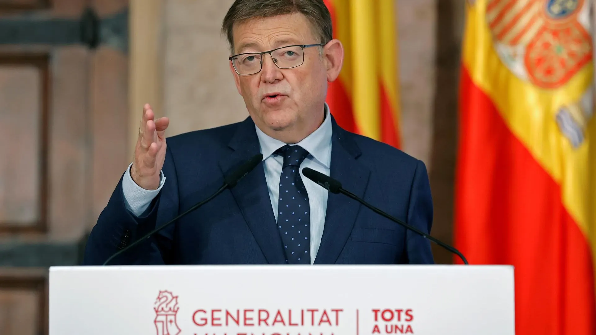 El president de la Generalitat, Ximo Puig, durante una rueda de prensa.