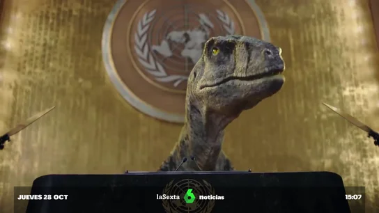 Un 'dinosaurio' urge a los humanos a actuar ya contra el cambio climático: "Nosotros tuvimos un meteorito, ¿cuál es vuestra excusa?" Un 'dinosaurio' urge a los humanos a actuar ya contra el cambio climático: "Nosotros tuvimos un meteorito, ¿cuál es vuestra excusa?"