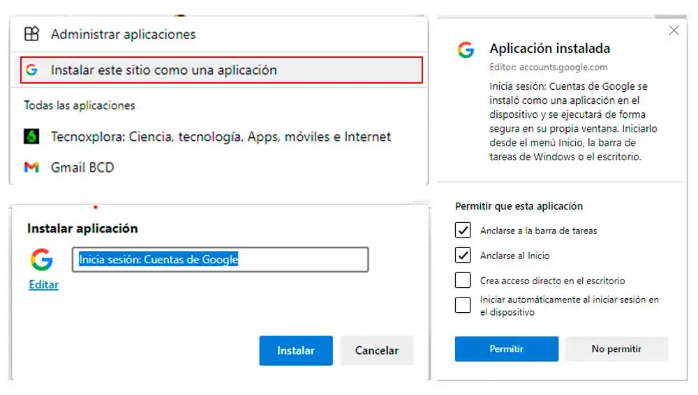 Instalando como aplicación Instalando como aplicación