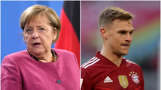 Angela Merkel y Joshua Kimmich Angela Merkel y Joshua Kimmich