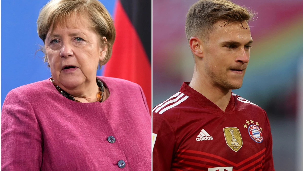 Angela Merkel y Joshua Kimmich