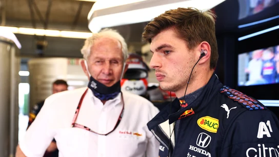 Max Verstappen, con Helmut Marko Max Verstappen, con Helmut Marko