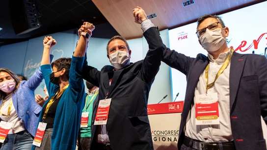 Rodríguez, Page y Bolaños, en el Congreso del PSOE en Castilla-La Mancha Rodríguez, Page y Bolaños, en el Congreso del PSOE en Castilla-La Mancha