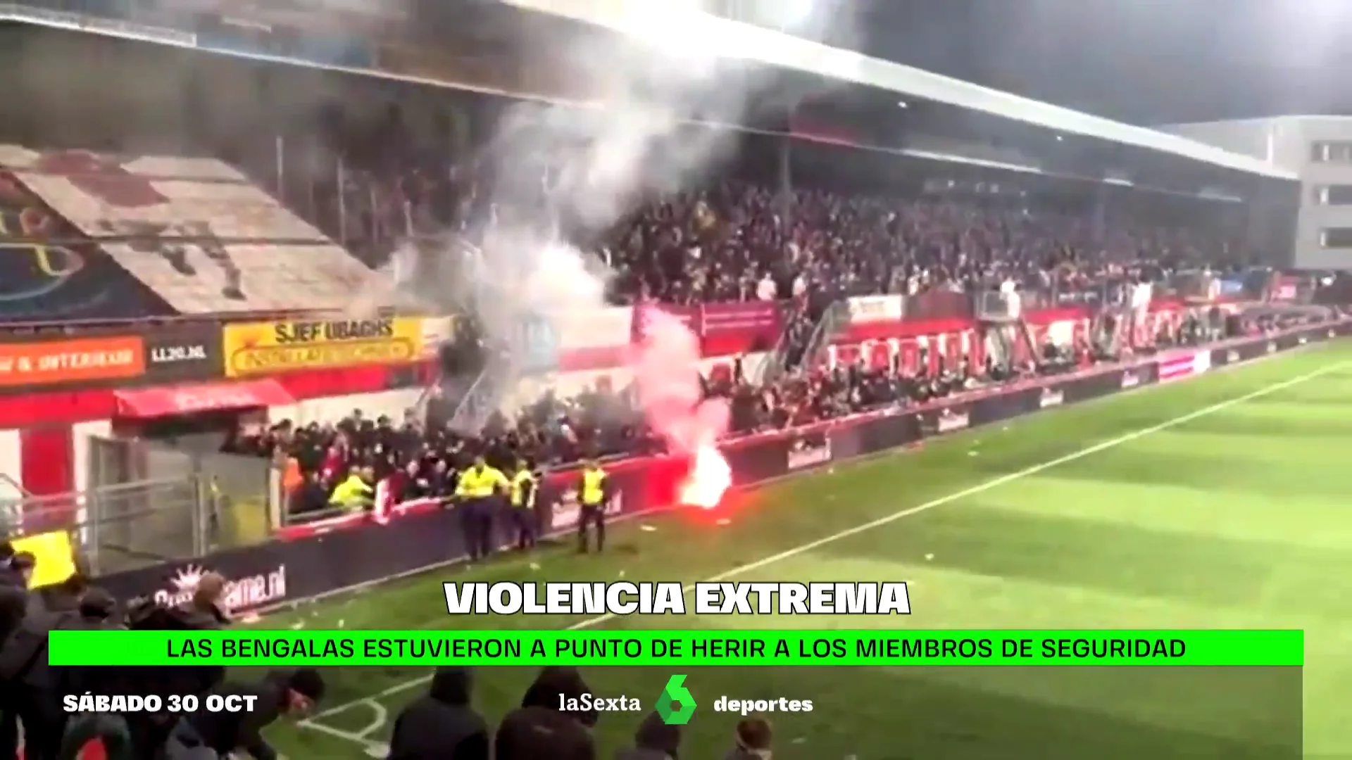 El bochorno ultra que avergüenza al fútbol: los ultras la lían en un derbi de la Segunda división de Países Bajos