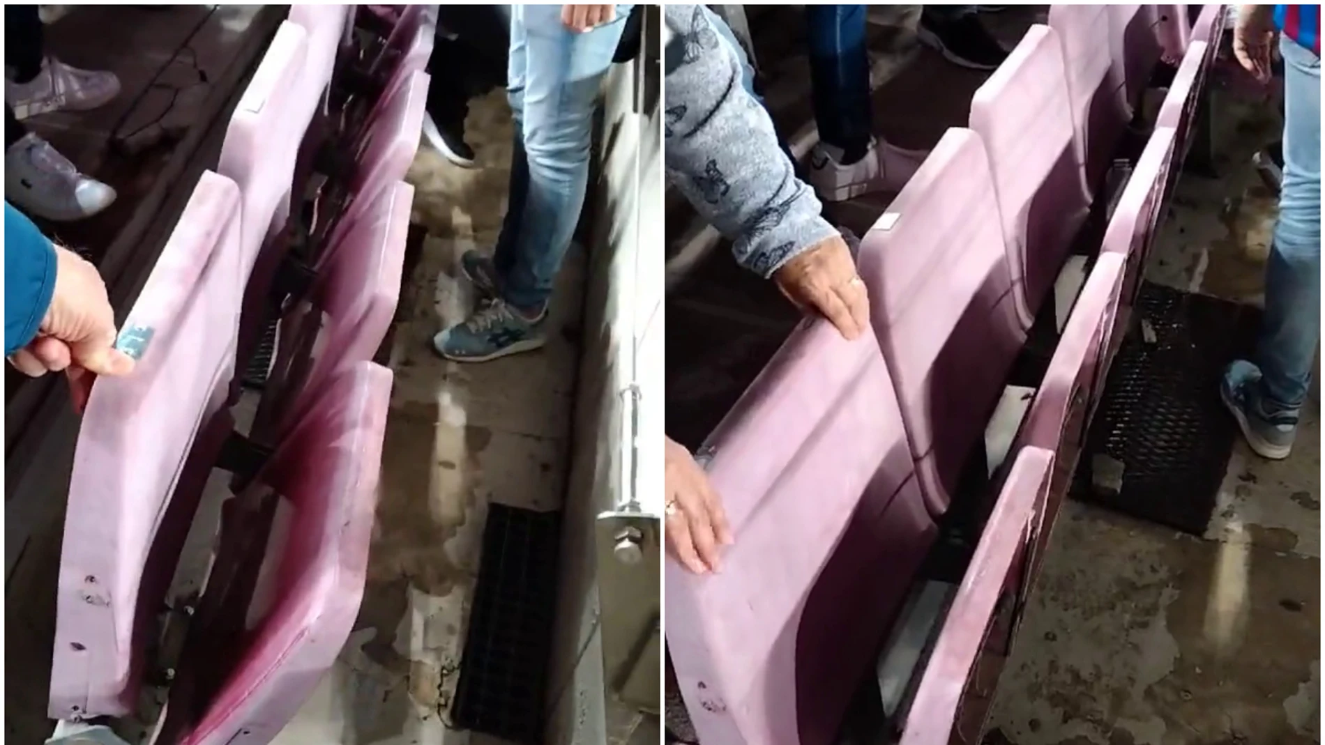 Preocupante estado de los asientos del Camp Nou