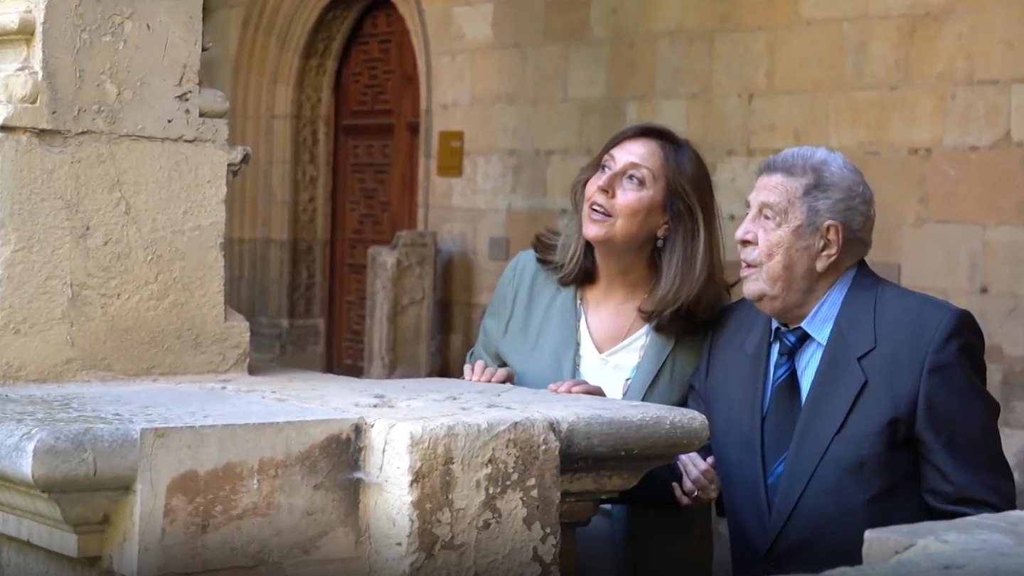 Josep Sala, durante su última visita al Parador de San Marcos (antiguo campo de concentración) Josep Sala, durante su última visita al Parador de San Marcos (antiguo campo de concentración)