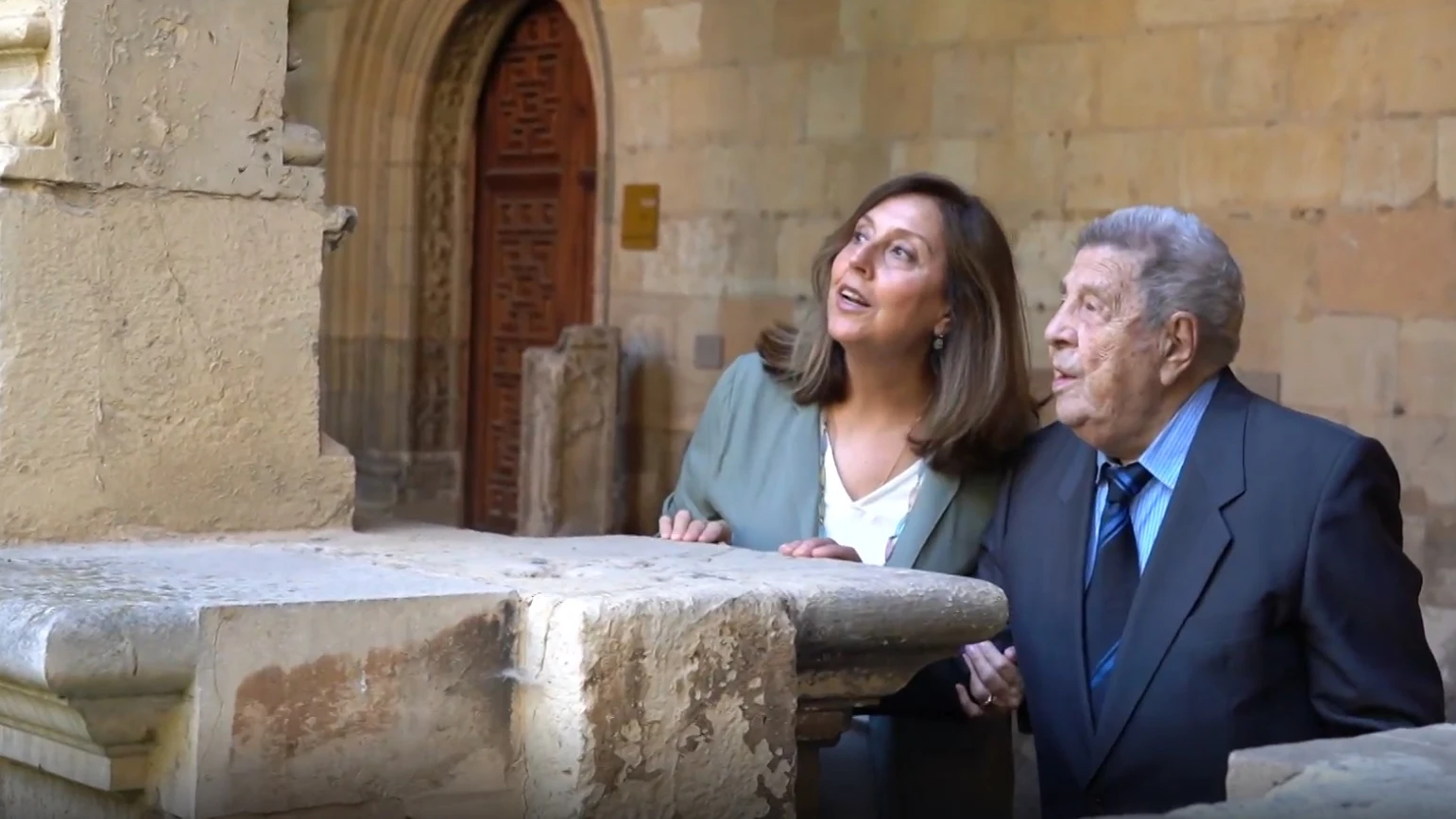 Josep Sala, durante su última visita al Parador de San Marcos (antiguo campo de concentración)