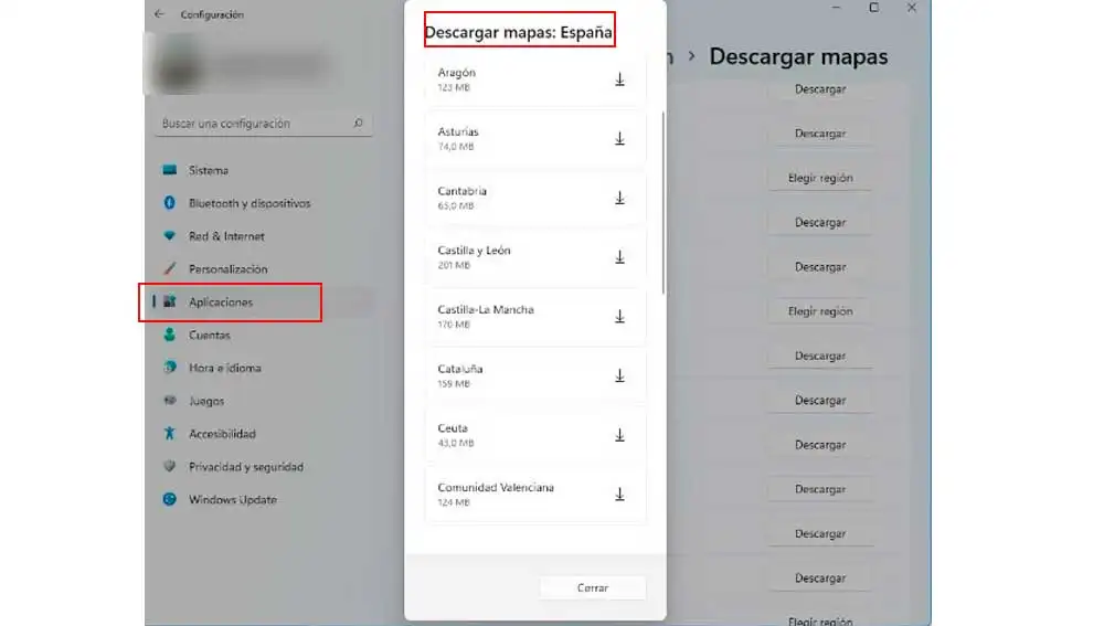 Descargando mapas en windows Descargando mapas en windows
