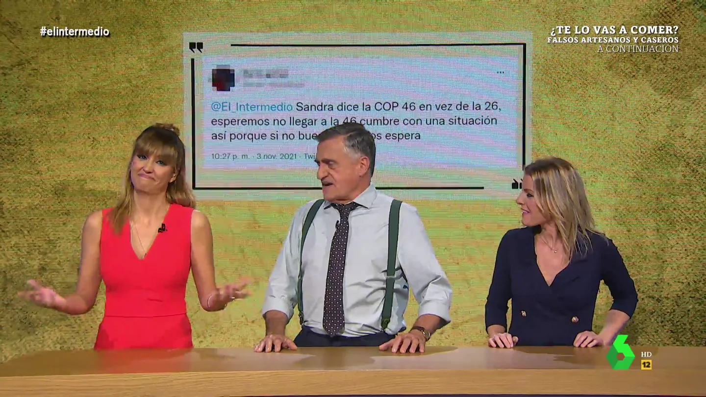 Sandra Sabatés da la cara tras este fallo en directo en El Intermedio: "Lo siento, me he equivocado y no volverá a ocurrir" Sandra Sabatés da la cara tras este fallo en directo en El Intermedio: "Lo siento, me he equivocado y no volverá a ocurrir"