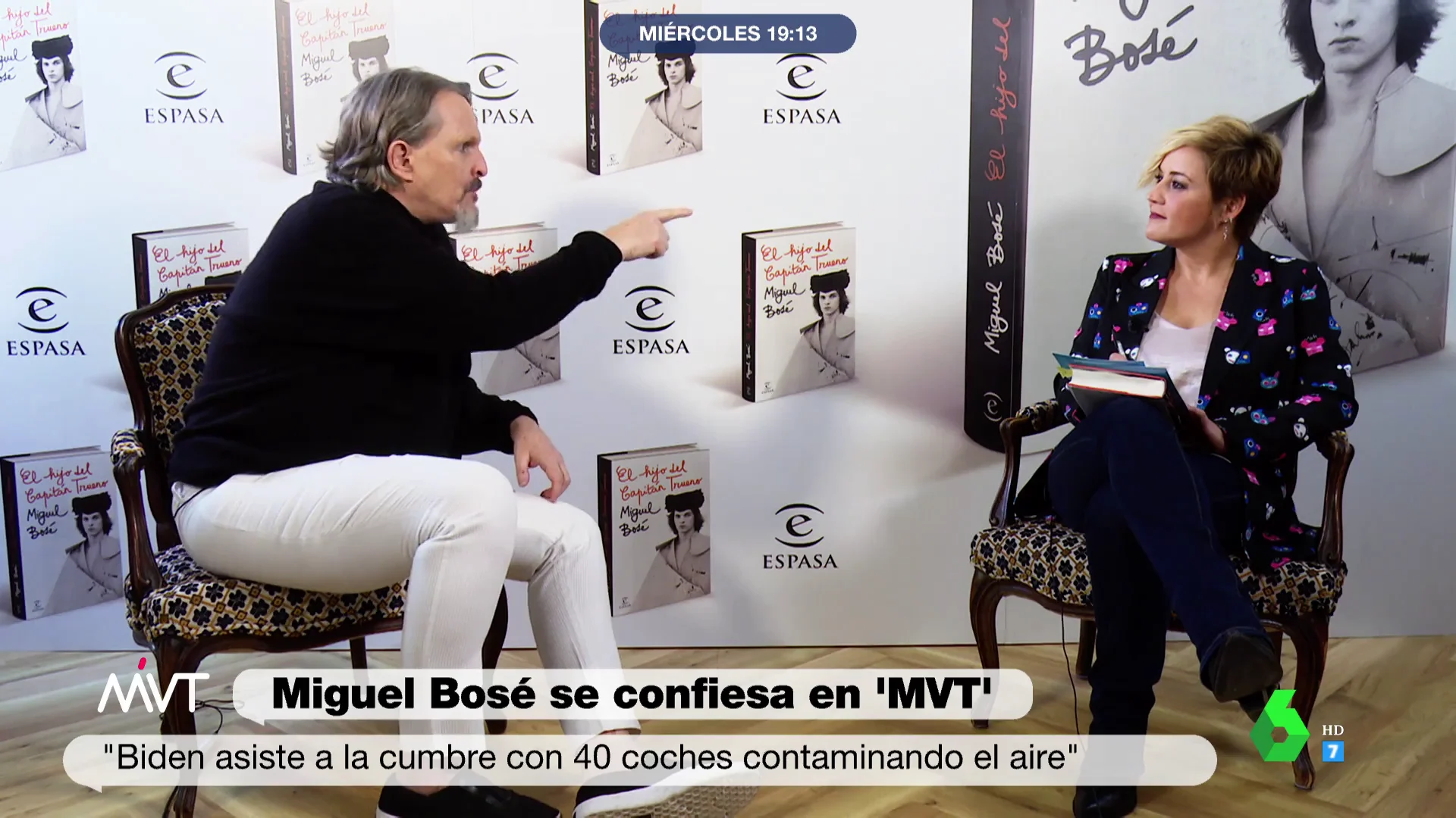 Miguel Bosé, sobre el cambio climático: "Biden asiste a la cumbre con 40 coches contaminando el aire y luego nos echan la culpa a nosotros"