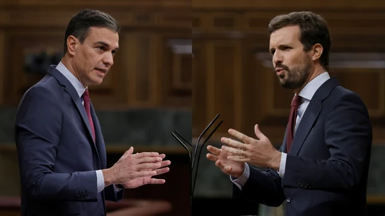 Pedro Sánchez y Pablo Casado en el Congreso Pedro Sánchez y Pablo Casado en el Congreso