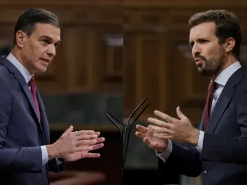 Pedro Sánchez y Pablo Casado en el Congreso