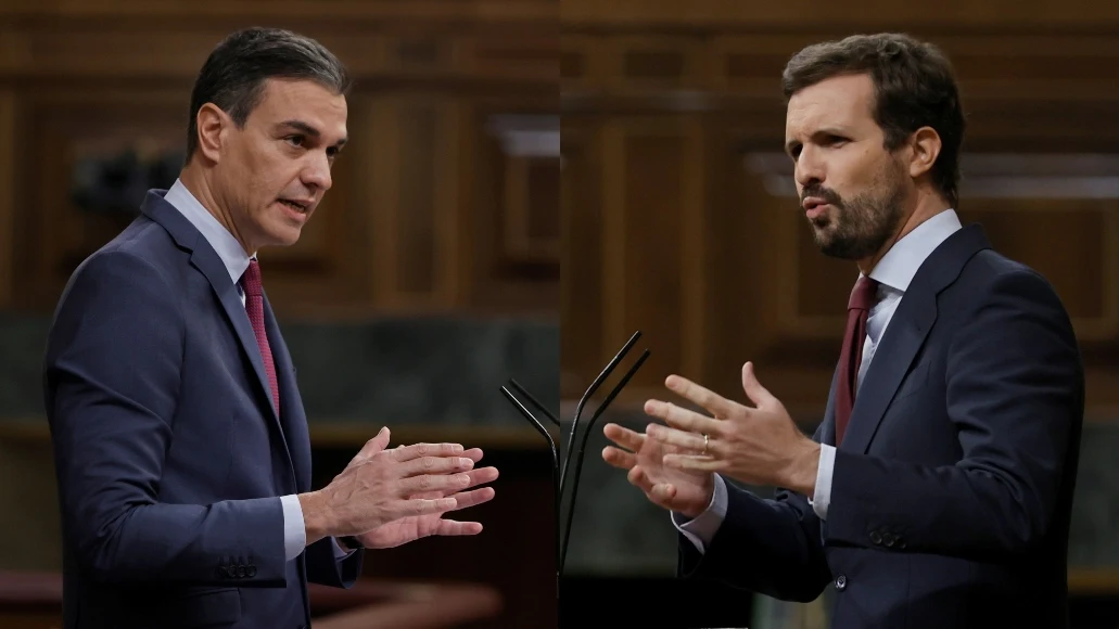 Pedro Sánchez y Pablo Casado en el Congreso