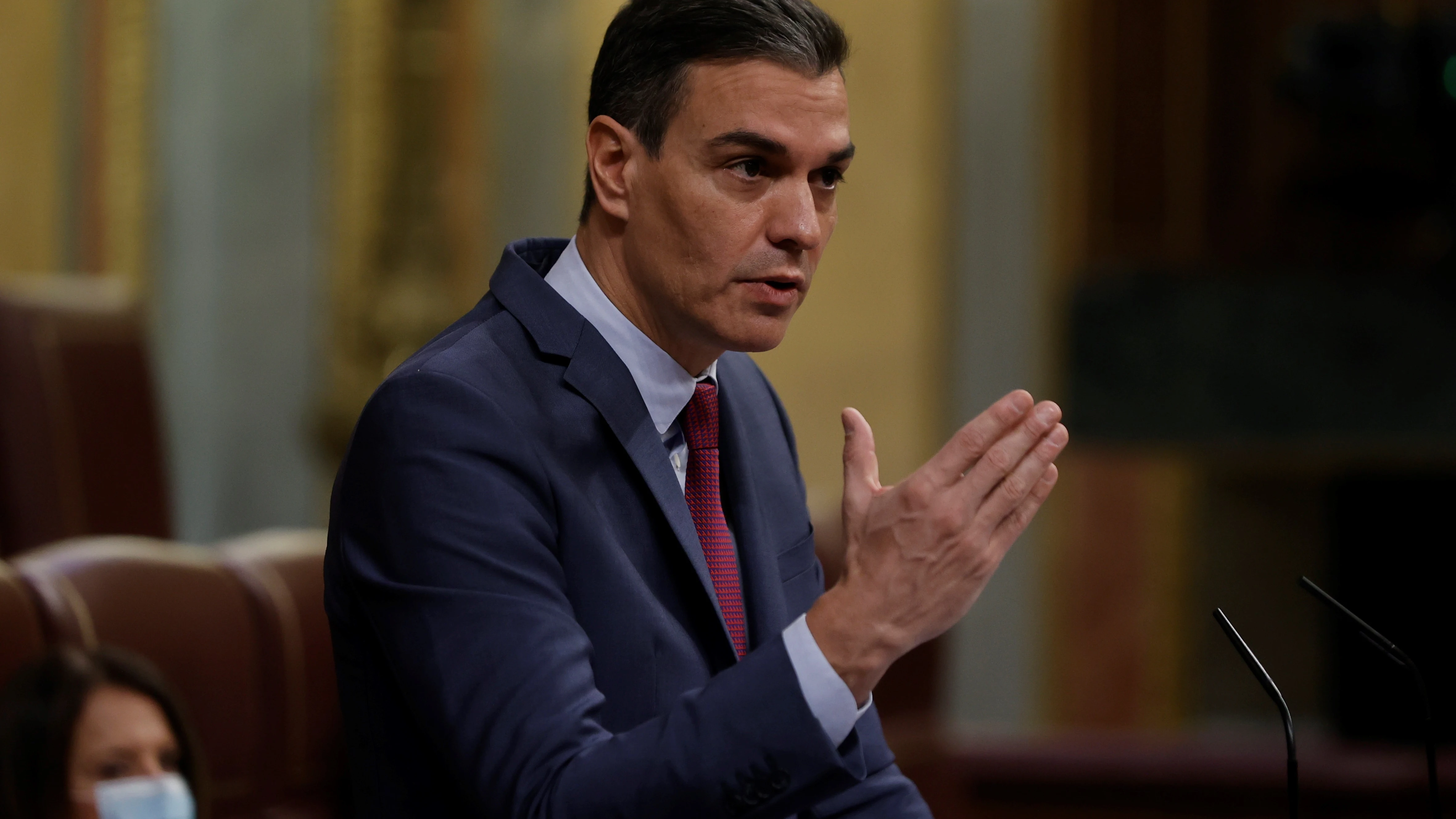 Pedro Sánchez en su intervención en la sesión de control al Gobierno