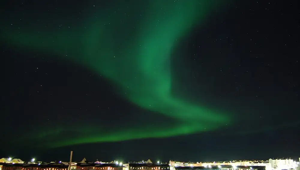 Aurora boreal en Nuuk, Groenlandia