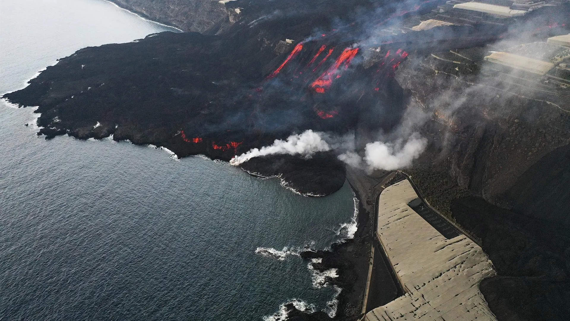 Las fajanas producidas por el volcán de La Palma