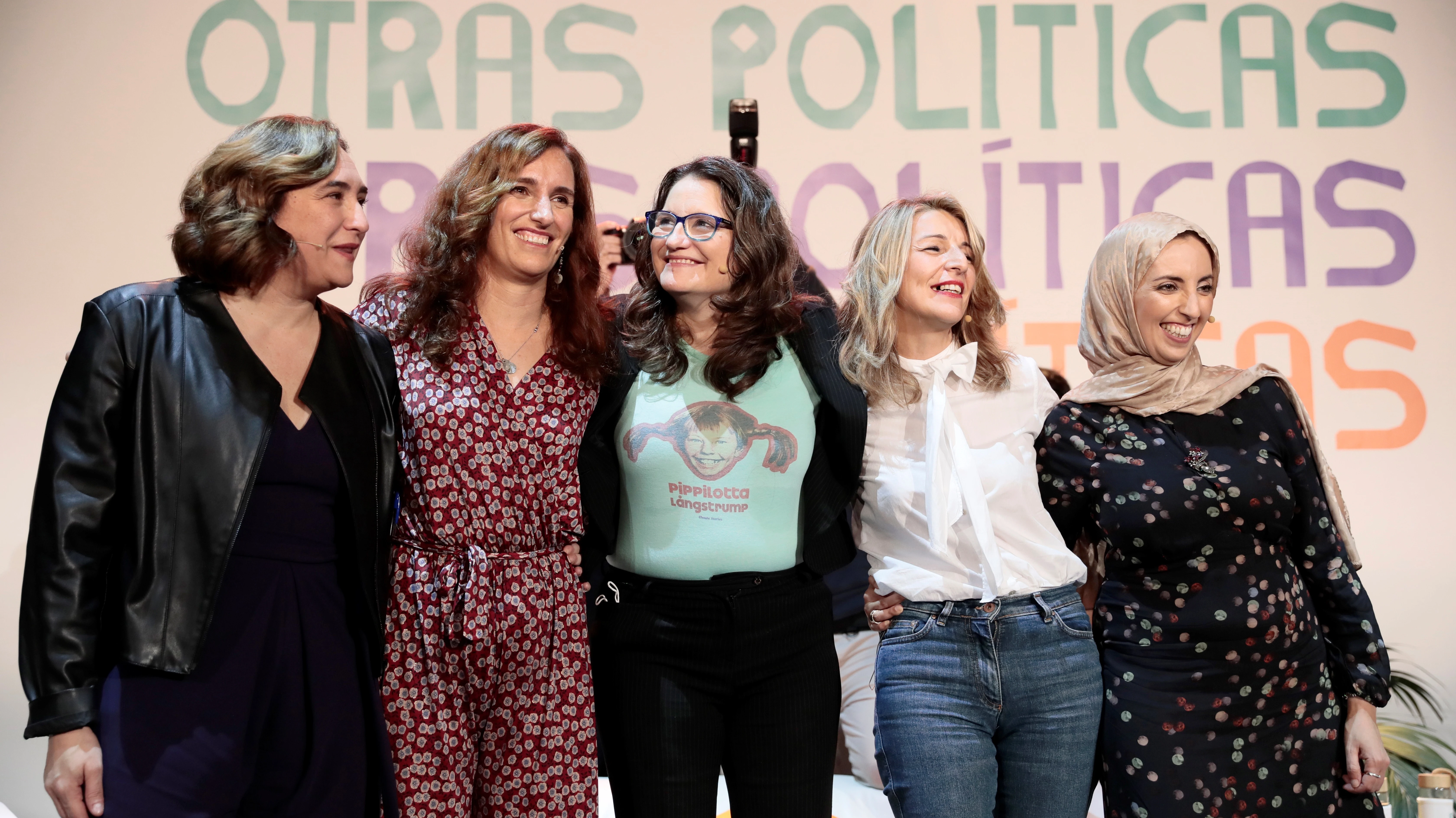 Ada Colau, Mónica García, Mónica Oltra, Yolanda Díaz y Fátima Hamed