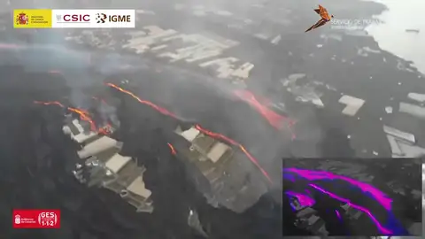 Las imágenes que muestran el avance y gran aporte de lava en La Palma Las imágenes que muestran el avance y gran aporte de lava en La Palma