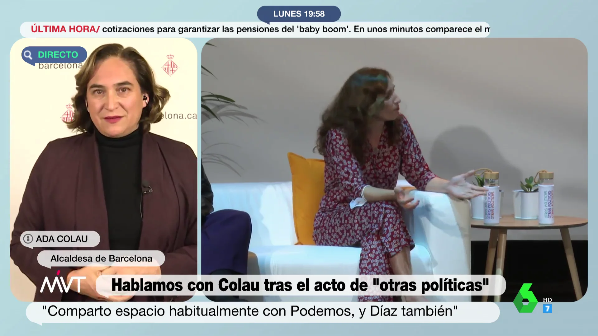 Colau no descarta fraguar un proyecto político tras el acto con Yolanda Díaz y afronta el futuro "con ilusión"