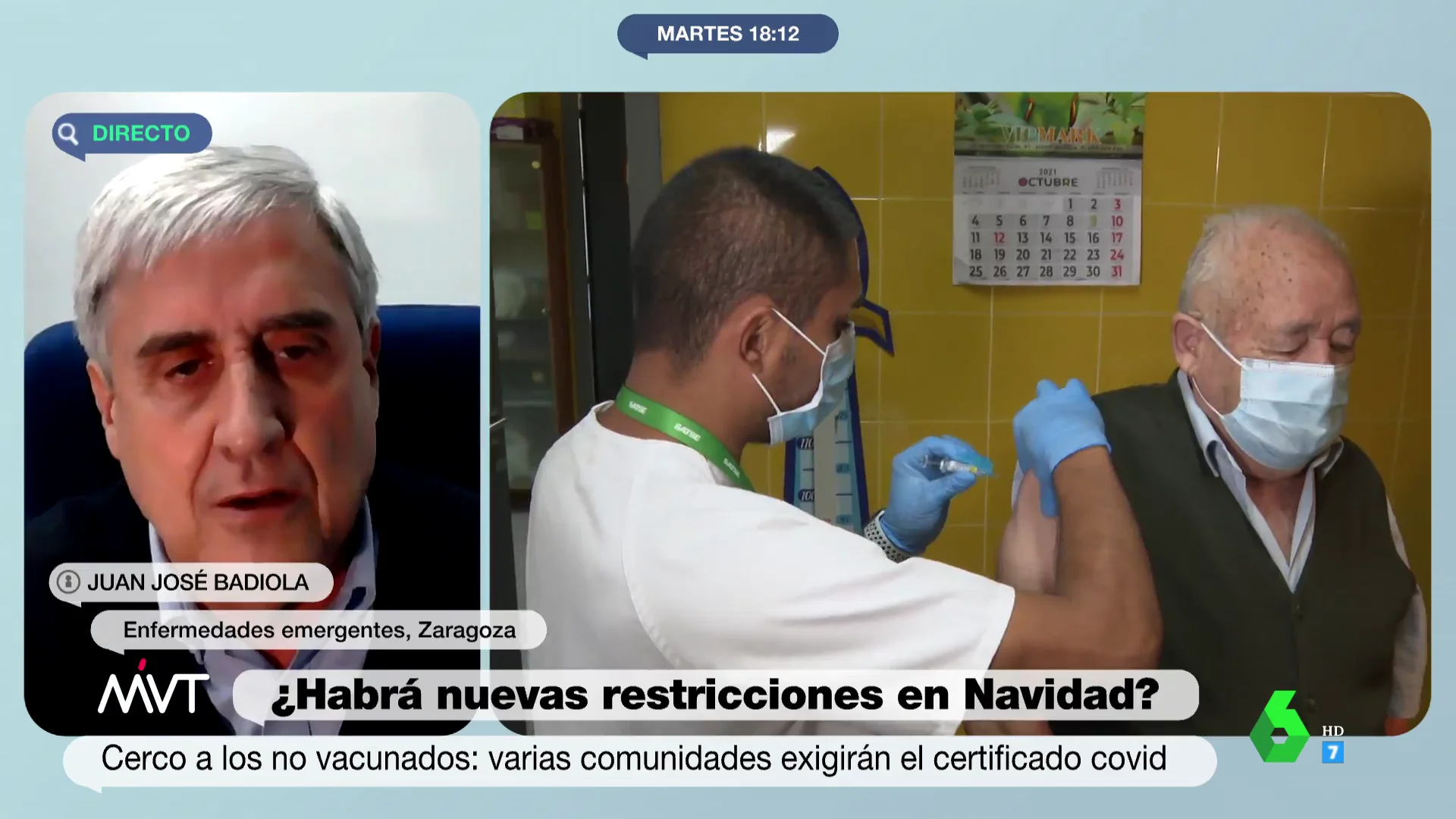 El doctor Badiola advierte sobre el aumento de casos: "Se ha tenido una percepción de que la vacunación significaba el fin de la pandemia" El doctor Badiola advierte sobre el aumento de casos: "Se ha tenido una percepción de que la vacunación significaba el fin de la pandemia"