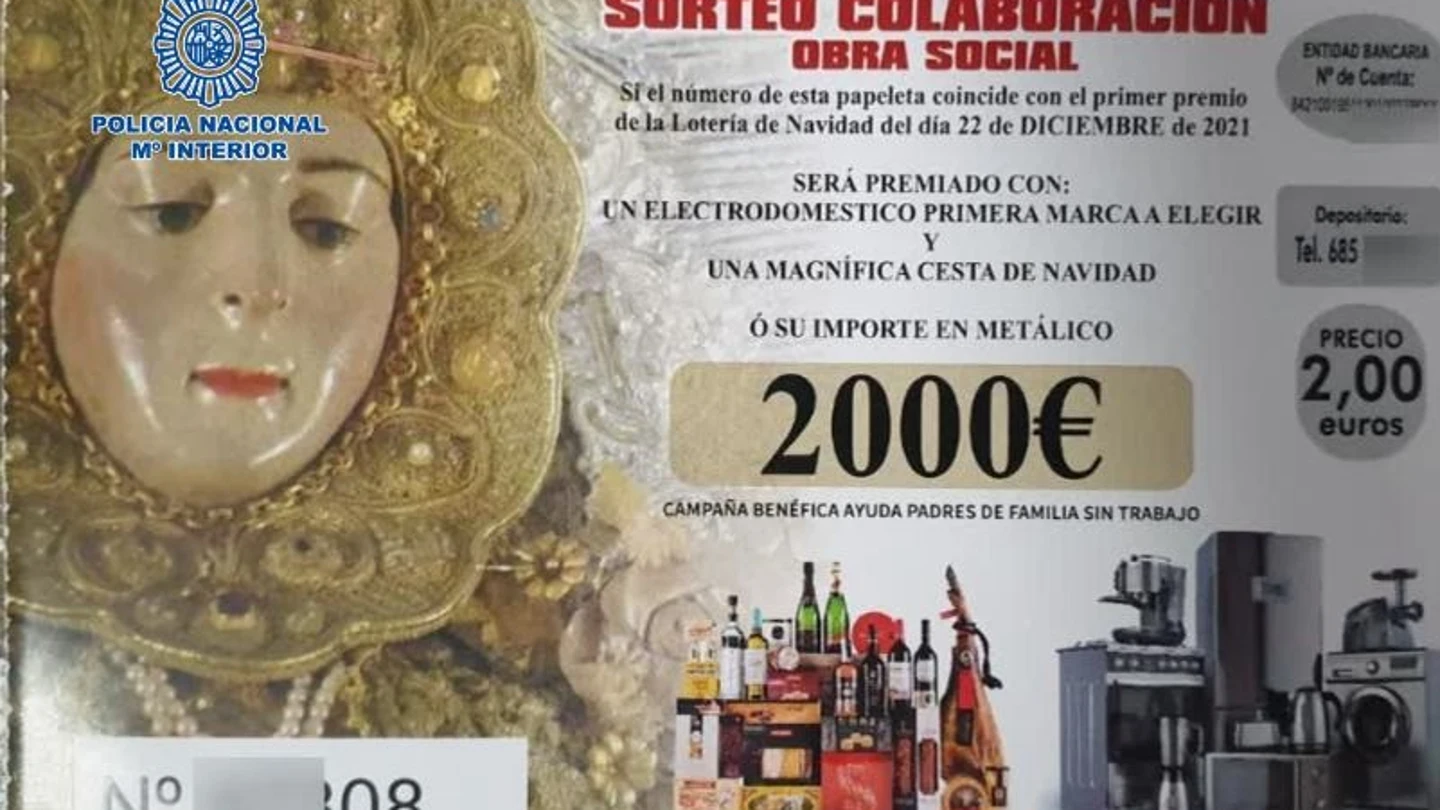 Imagen de la falsa participación de Lotería de Navidad Imagen de la falsa participación de Lotería de Navidad