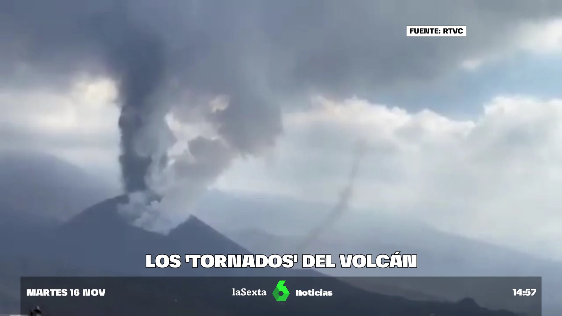 Los tornados o tolvaneras del volcán de La Palma