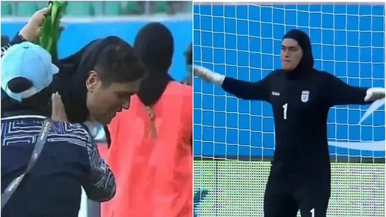 Zohreh Koudaei, portera del combinado femenino iraní Zohreh Koudaei, portera del combinado femenino iraní
