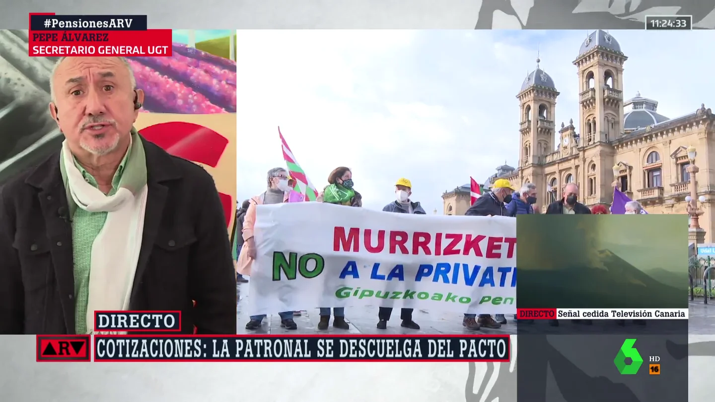 Pepe Álvarez (UGT) apunta a la "presión política" sobre la patronal: "No quieren que se sumen a acuerdos positivos para el país" Pepe Álvarez (UGT) apunta a la "presión política" sobre la patronal: "No quieren que se sumen a acuerdos positivos para el país"
