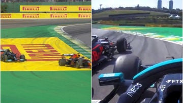 Incidente entre Verstappen y Hamilton en Brasil