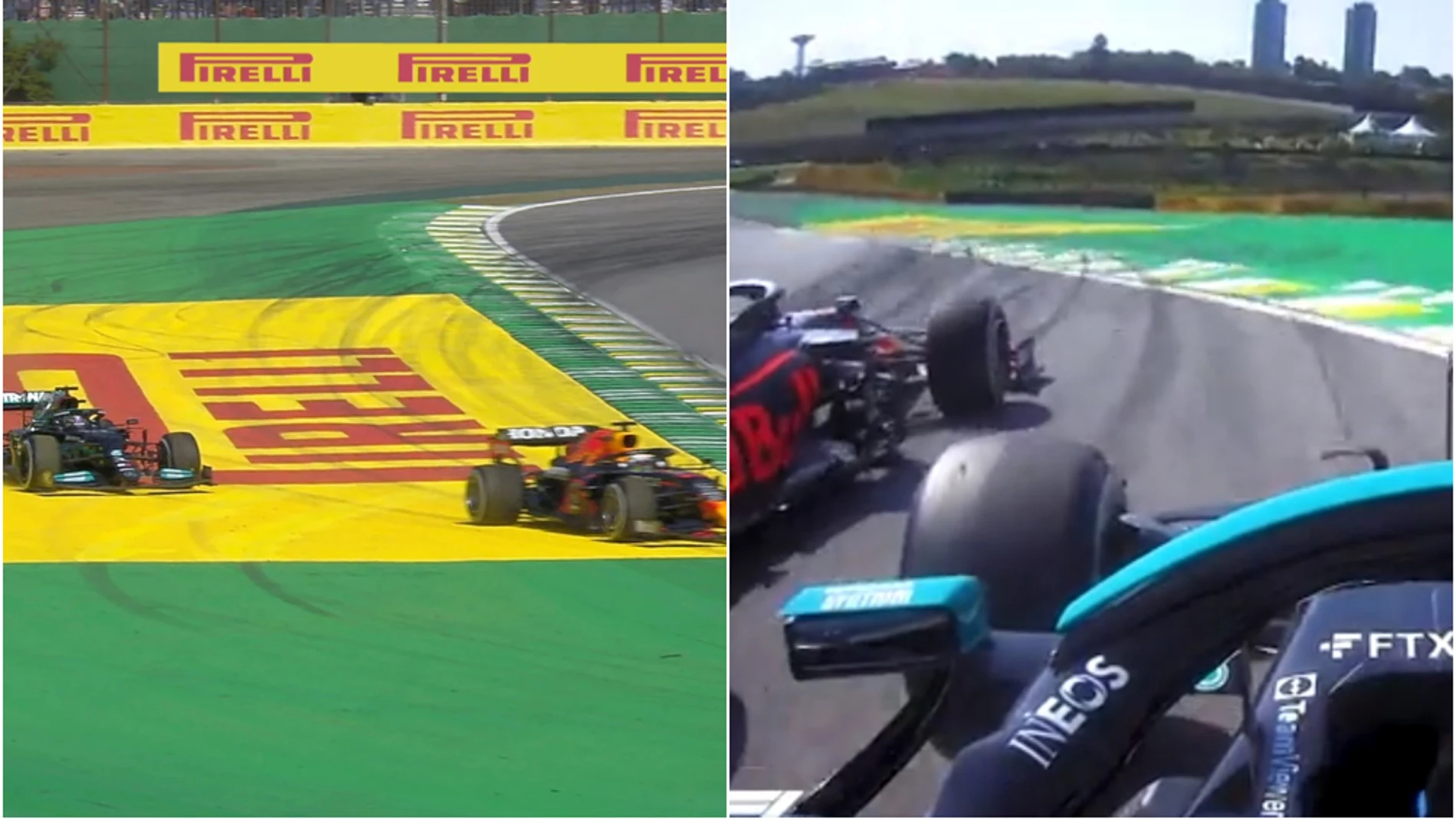 Incidente entre Verstappen y Hamilton en Brasil
