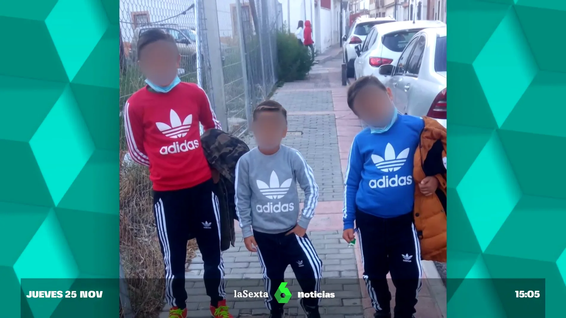 Los tres menores rescatados en Aranjuez.