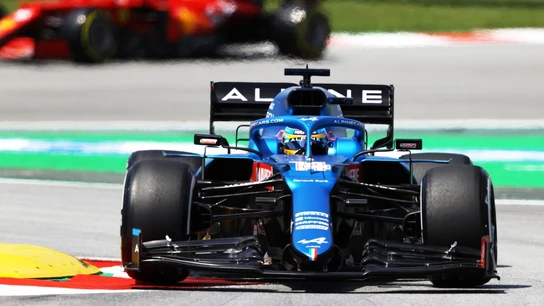 Fernando Alonso, en Montmeló Fernando Alonso, en Montmeló