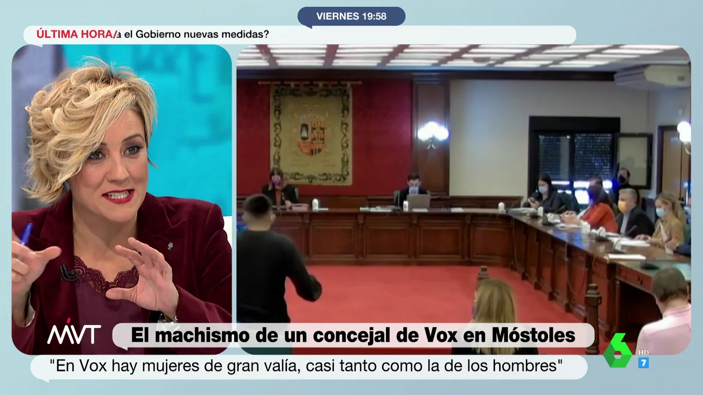 La reacción de Cristina Pardo al machismo de un concejal de Vox en Móstoles La reacción de Cristina Pardo al machismo de un concejal de Vox en Móstoles