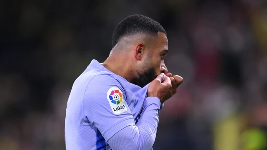 Memphis celebra un gol con el Barça Memphis celebra un gol con el Barça